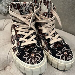 Farm Rio Euro 7 high top designer sneakers.